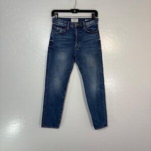 Frame Le Original Jeans Womens 23 Blue High Rise Tapered Button Fly Denim Pants